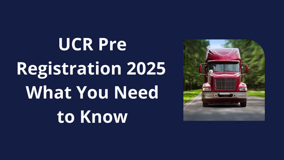 UCR Red semi-truck drives on a road flanked by trees. Text beside it reads, "UCR Pre Registration 2025 What You Need to Know".
